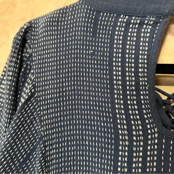 Free People Santorini Lace Up Heavily Embroidered Ruffle Hem Sleeve Crop Top XS - Picture 13 of 13